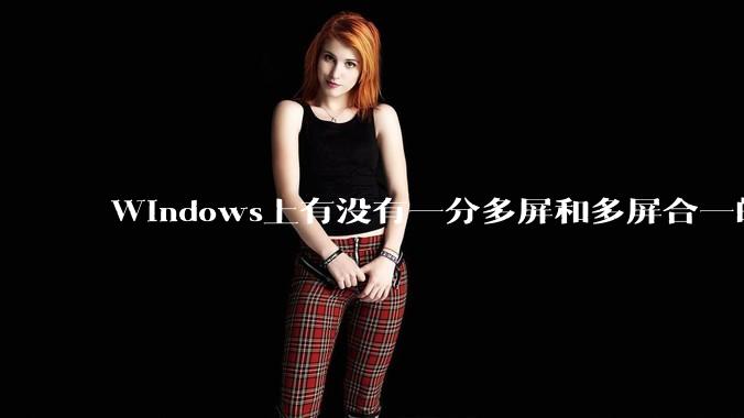 Windows上有没有一分多屏和多屏合一的软件？