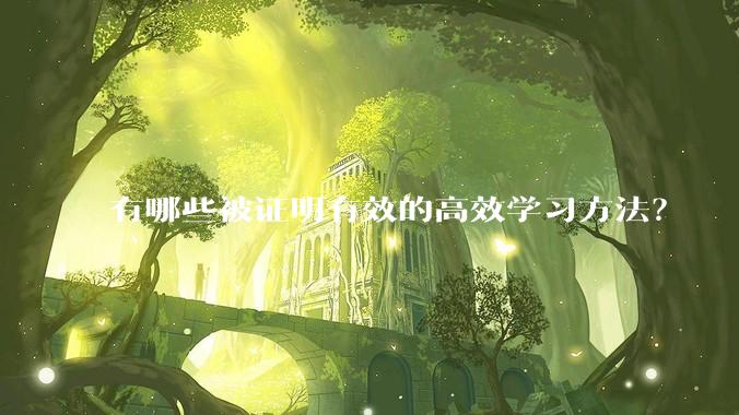 有哪些被证明有效的高效学习方法？