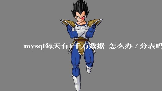 mysql每天有1千万数据 怎么办?分表吗 有什么好的方案。?